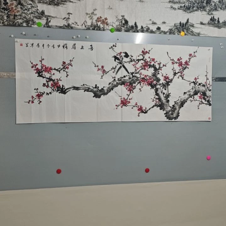 国画张老师小六尺喜上眉梢