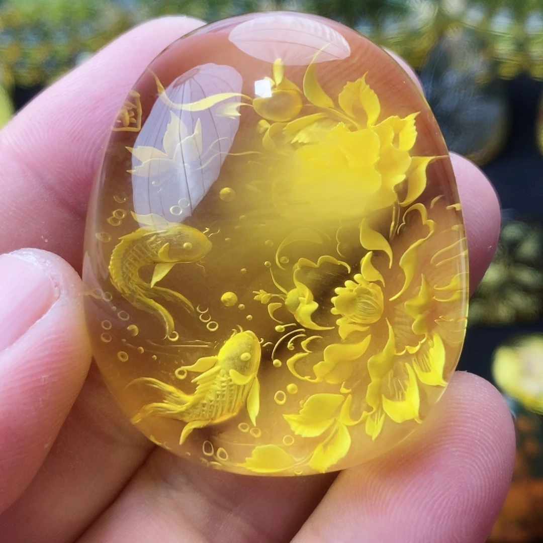 【闪购商品】金珀颈饰未镶嵌琥珀阴雕