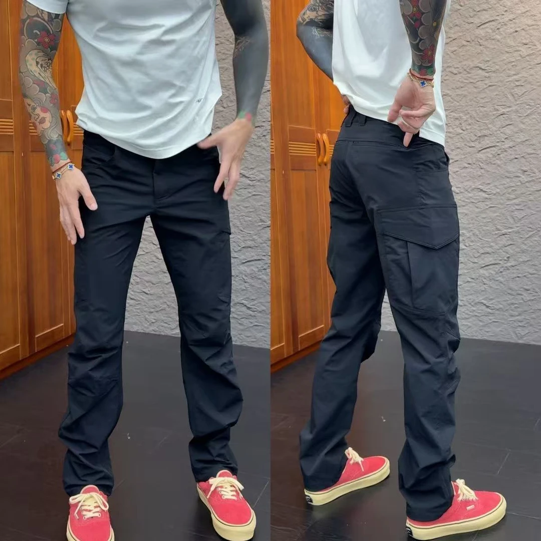 秋冬新款户外休闲裤男士时尚纯色净版运动百搭直筒长裤军版工装裤