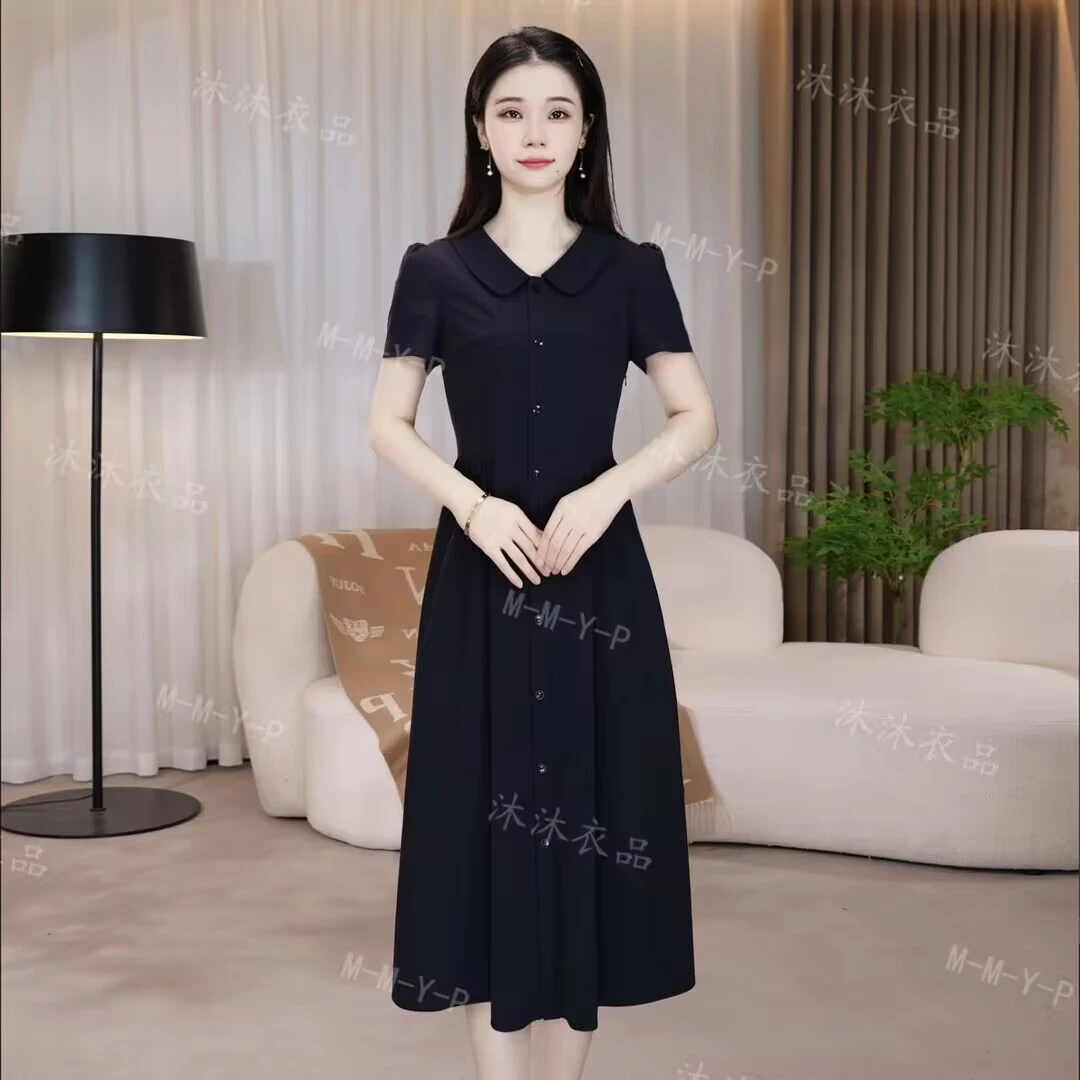 洋气短袖连衣裙显瘦气质轻奢时尚休闲夏季法式收腰显瘦气质轻奢裙