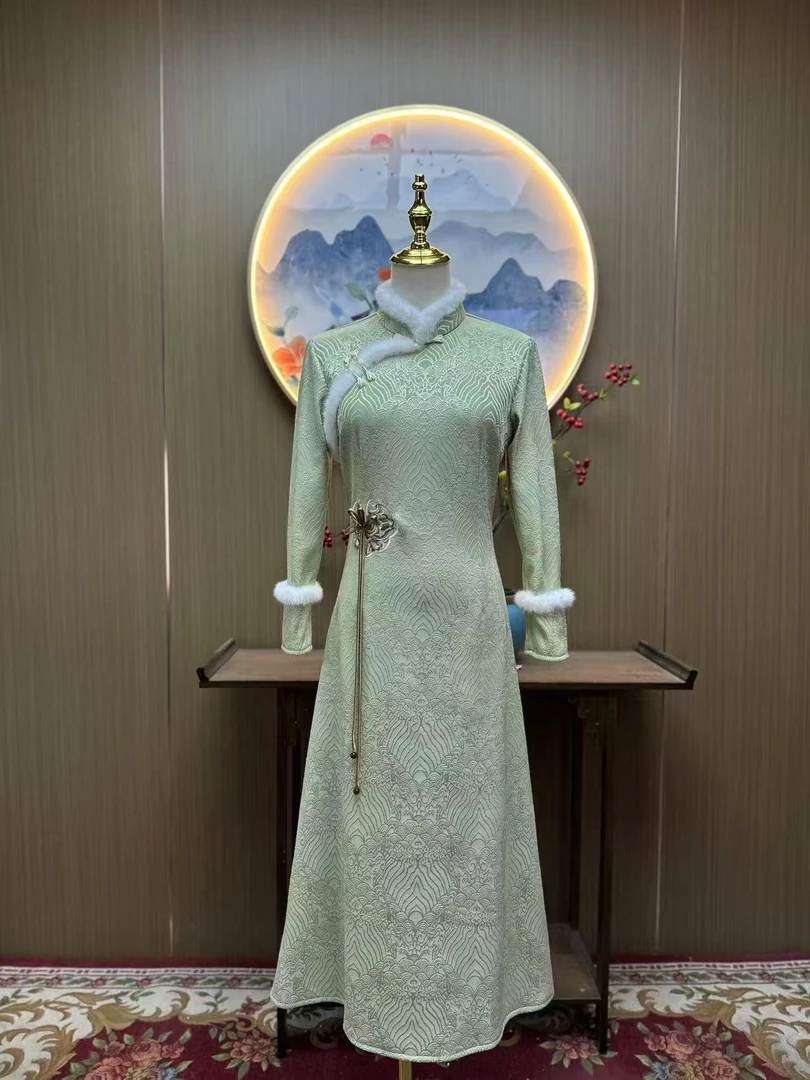 胧月 秋冬新款日常气质文艺国风复古优雅旗袍