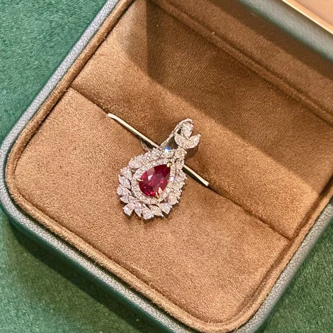 7姐专场/鸽血红宝吊坠 1.10ct 有AIGS