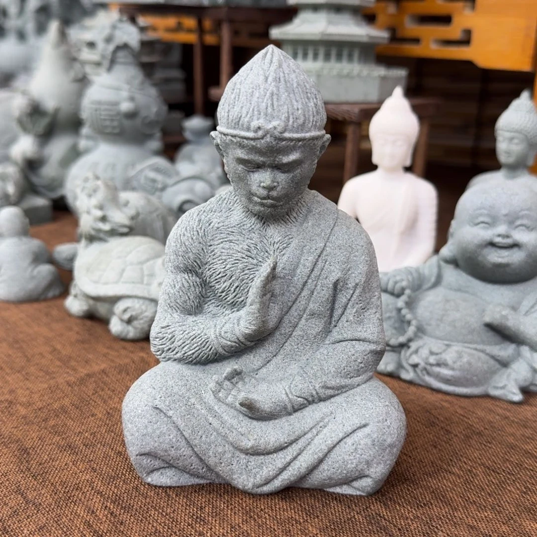 石材青砂石悟空单手立手