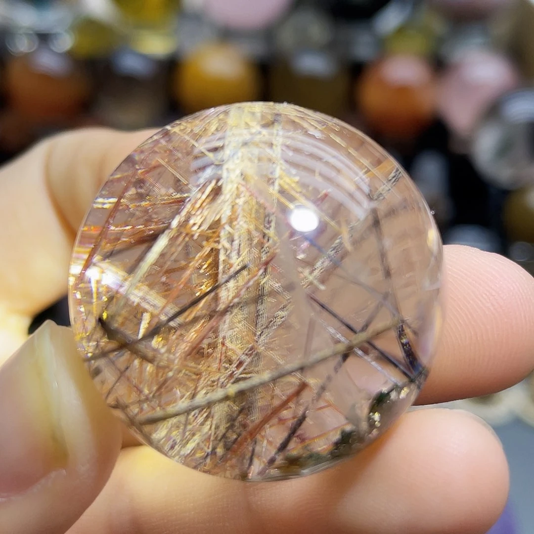 水晶珠宝半成品未镶嵌天然水晶33.5mm