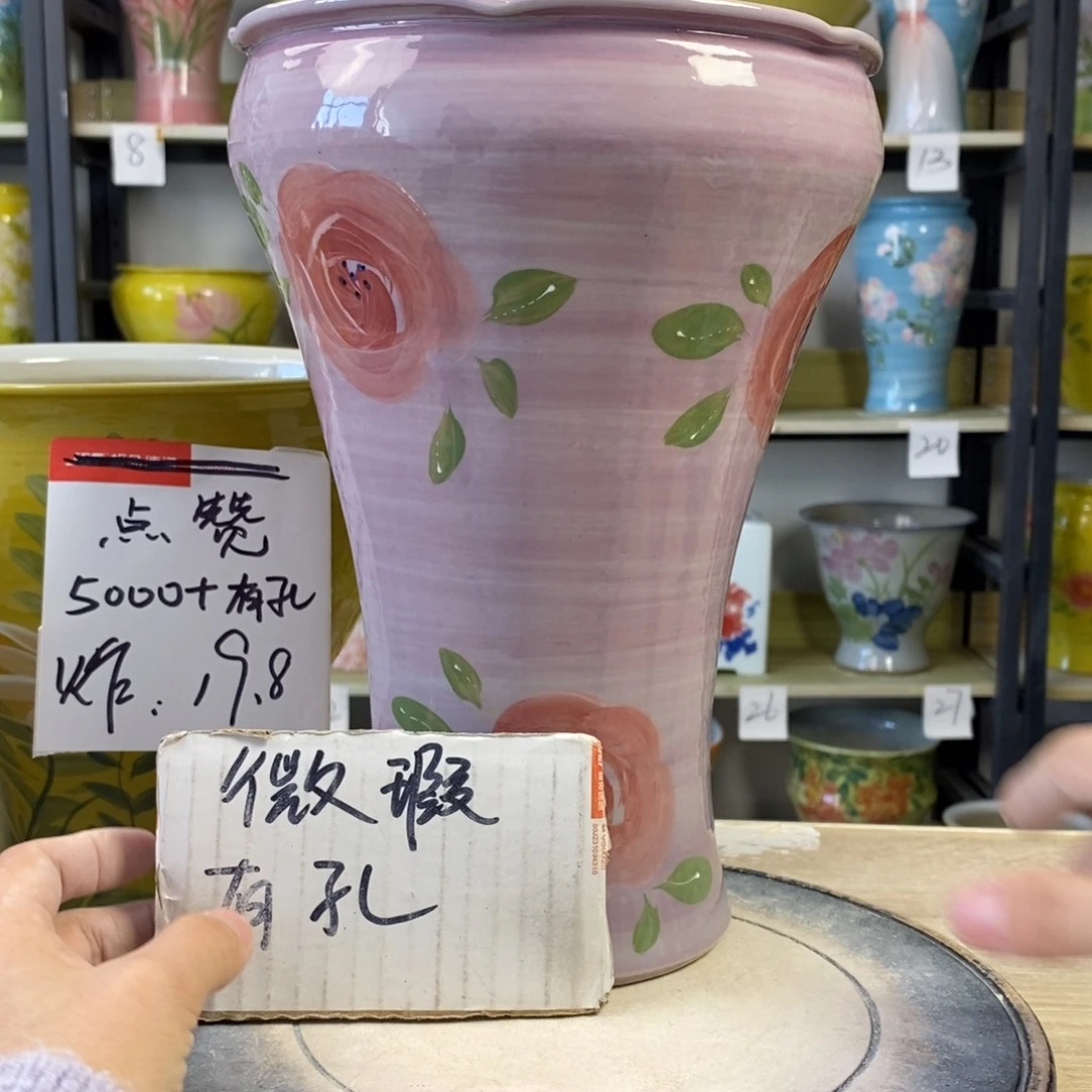 景德镇手工手绘陶瓷花盆