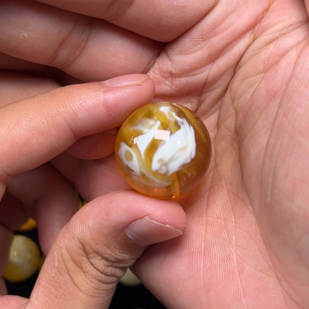 未镶嵌琥珀裸石蜜蜡俄金白荧光拉丝25加