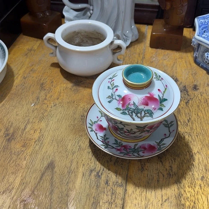 一***世其他粉彩珐琅三才盖碗
