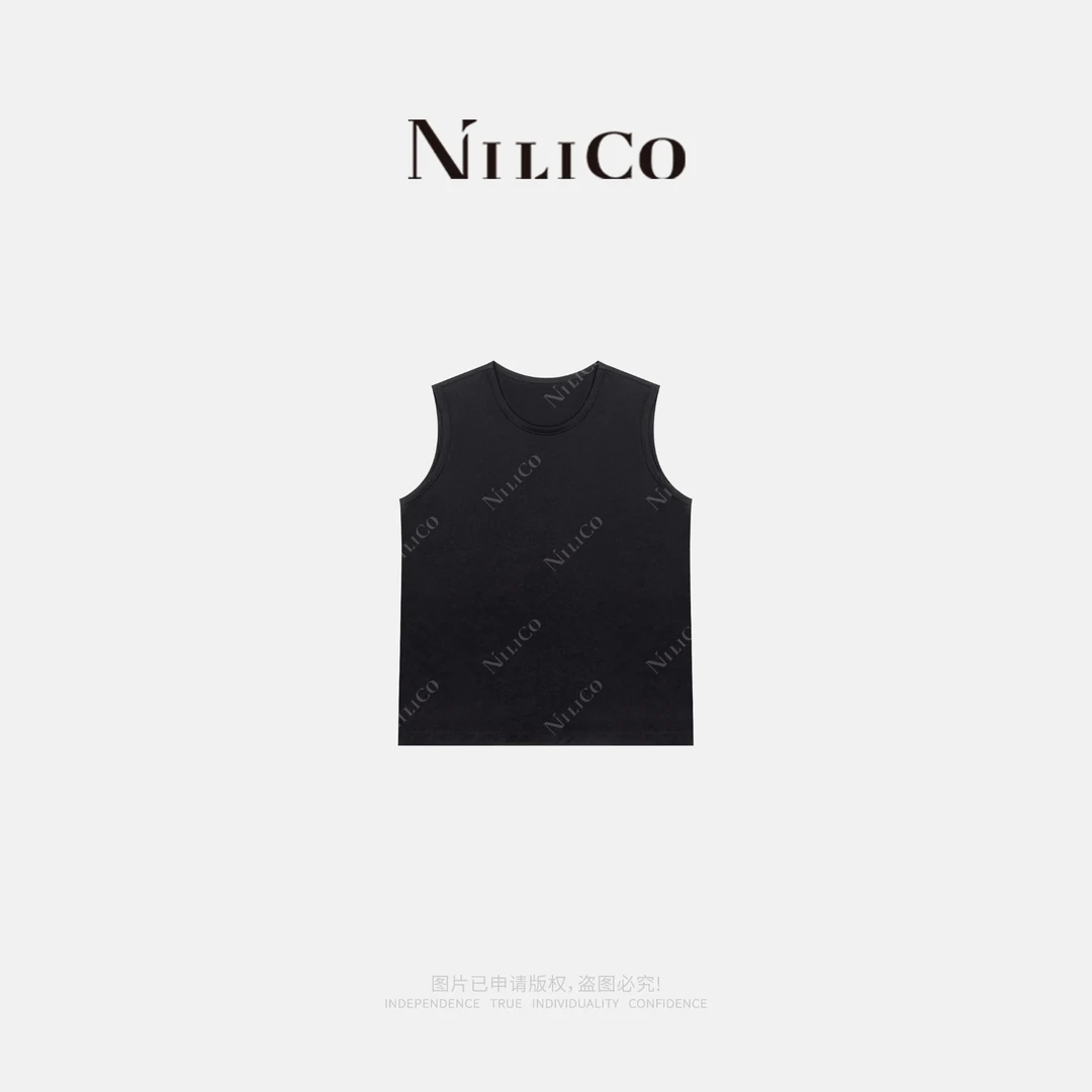 NILICO【百搭伴侣】时髦单穿叠穿正斜肩设计显瘦无袖背心