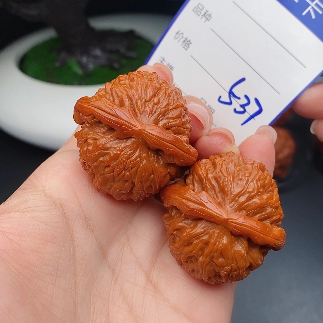 把件文玩核桃38球白537
