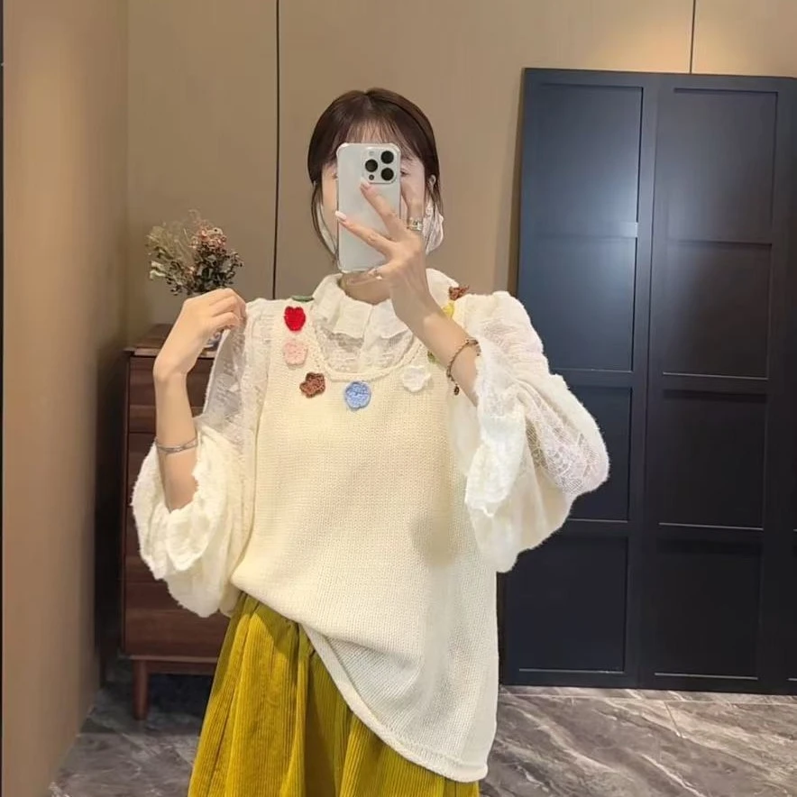 2026-5051女装韩系复古设计感纯色百搭长袖衬衫套装秋季必备新款