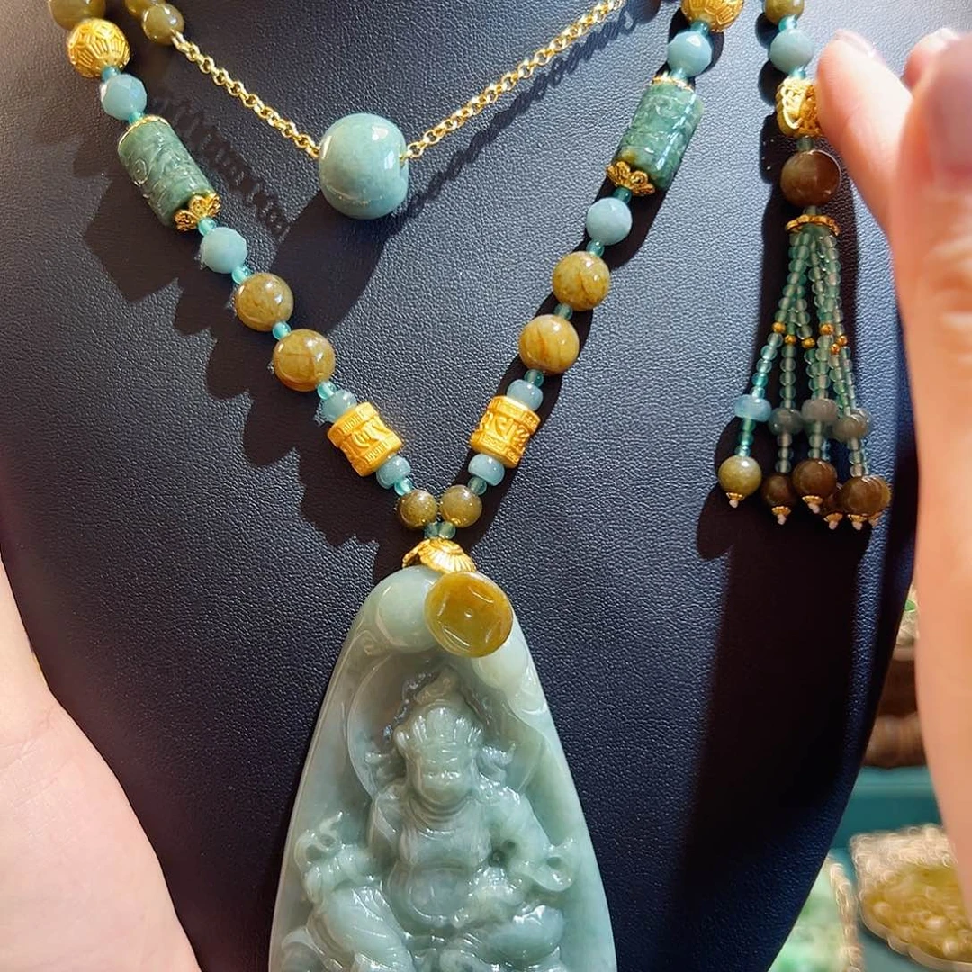 翡翠未镶嵌项链项链