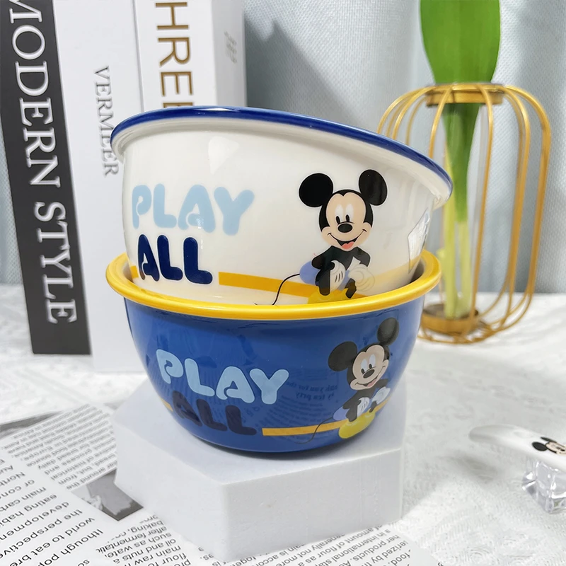 迪士尼4.75英寸卡通半釉碗米饭碗家用可爱画边碗餐盘陶瓷盘子