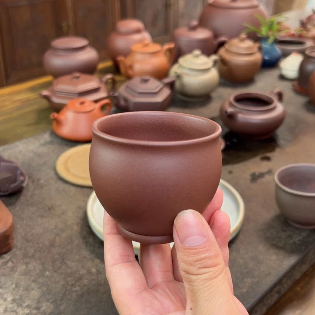 紫砂茶杯底槽青主人杯140