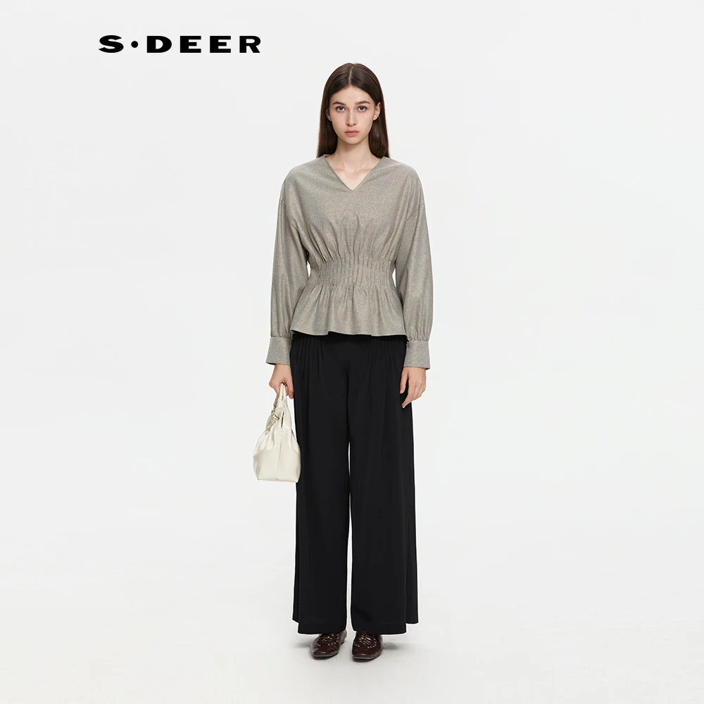 S·DEER圣迪奥气质长袖针织时尚百搭设计师套头秋季上衣S253Z0534