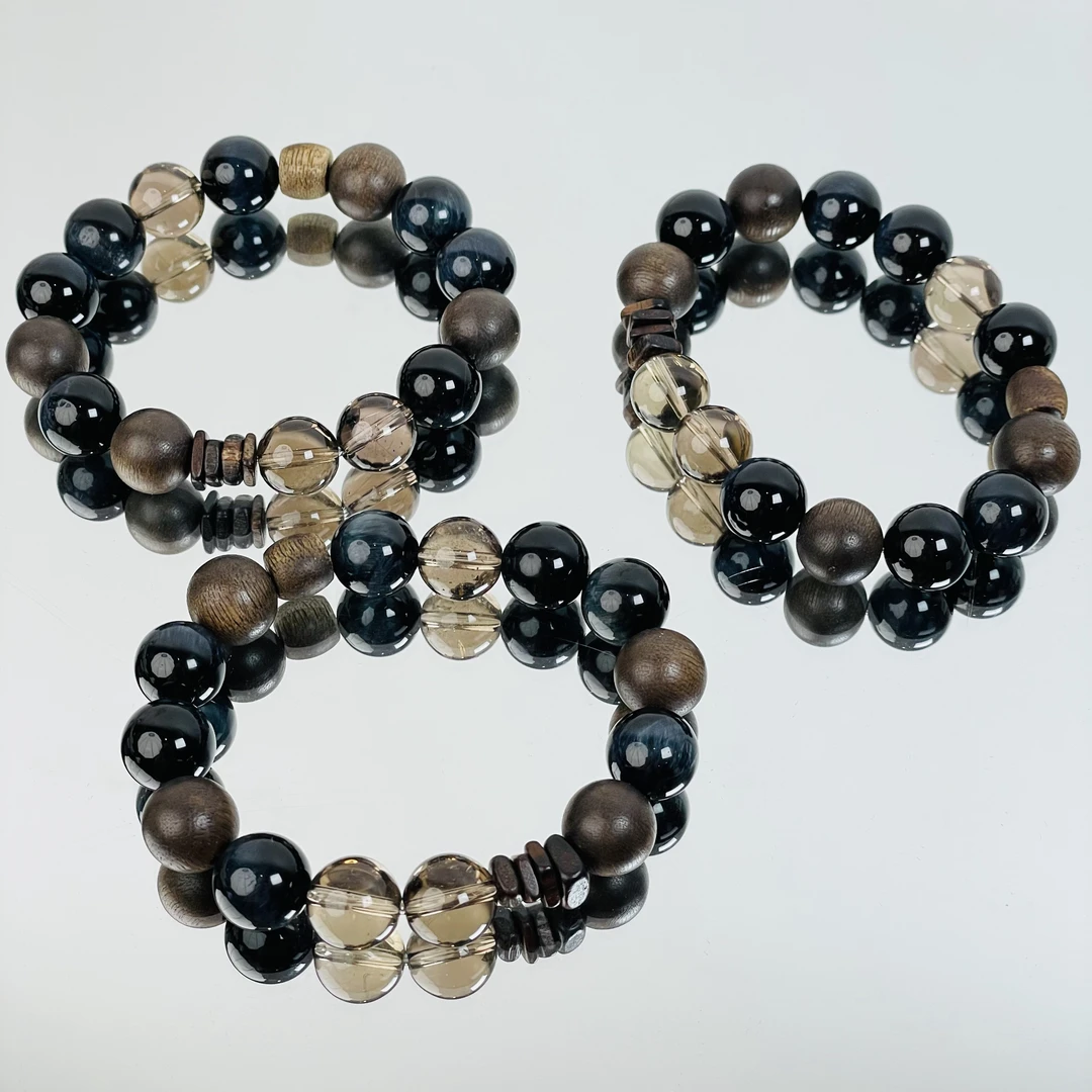 【2236 定坤】蓝虎眼茶晶木珠11-12mm手串面小仙多样性发其一Z