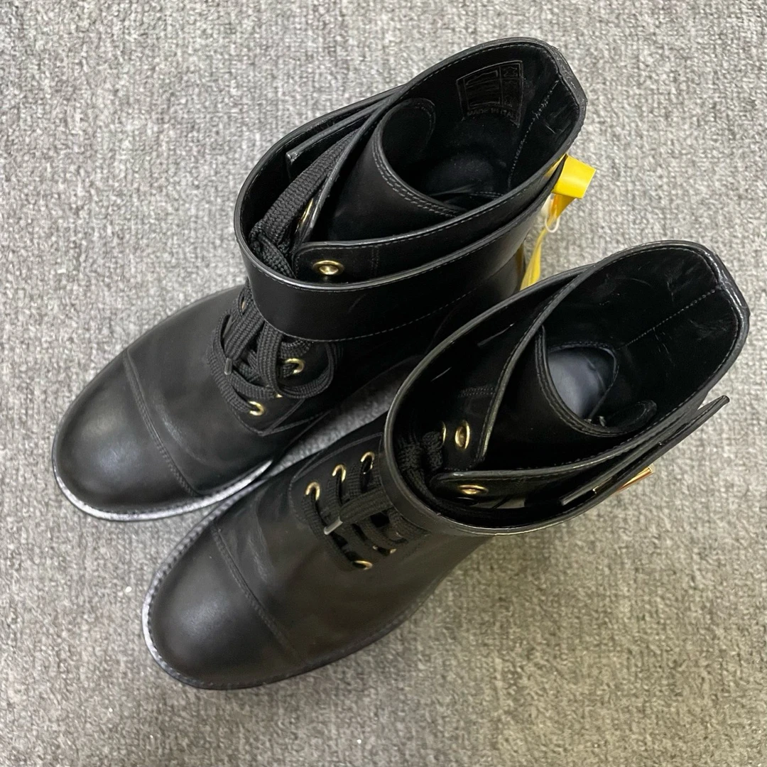 95新 LouisVuitton/路易威登 金属圆头系带短筒马丁靴 36码/12288