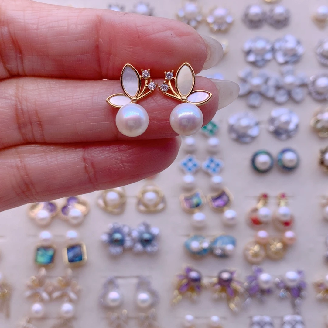 耳饰合金淡水珍珠