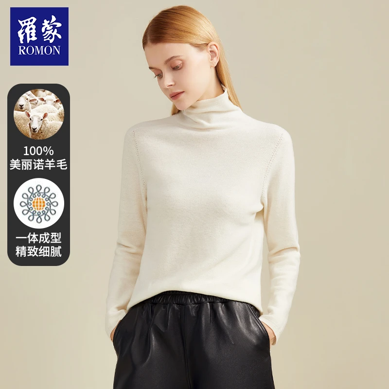 罗蒙一线成衣秋冬女士高领/圆领/V领羊毛衫MSB02088/66/68