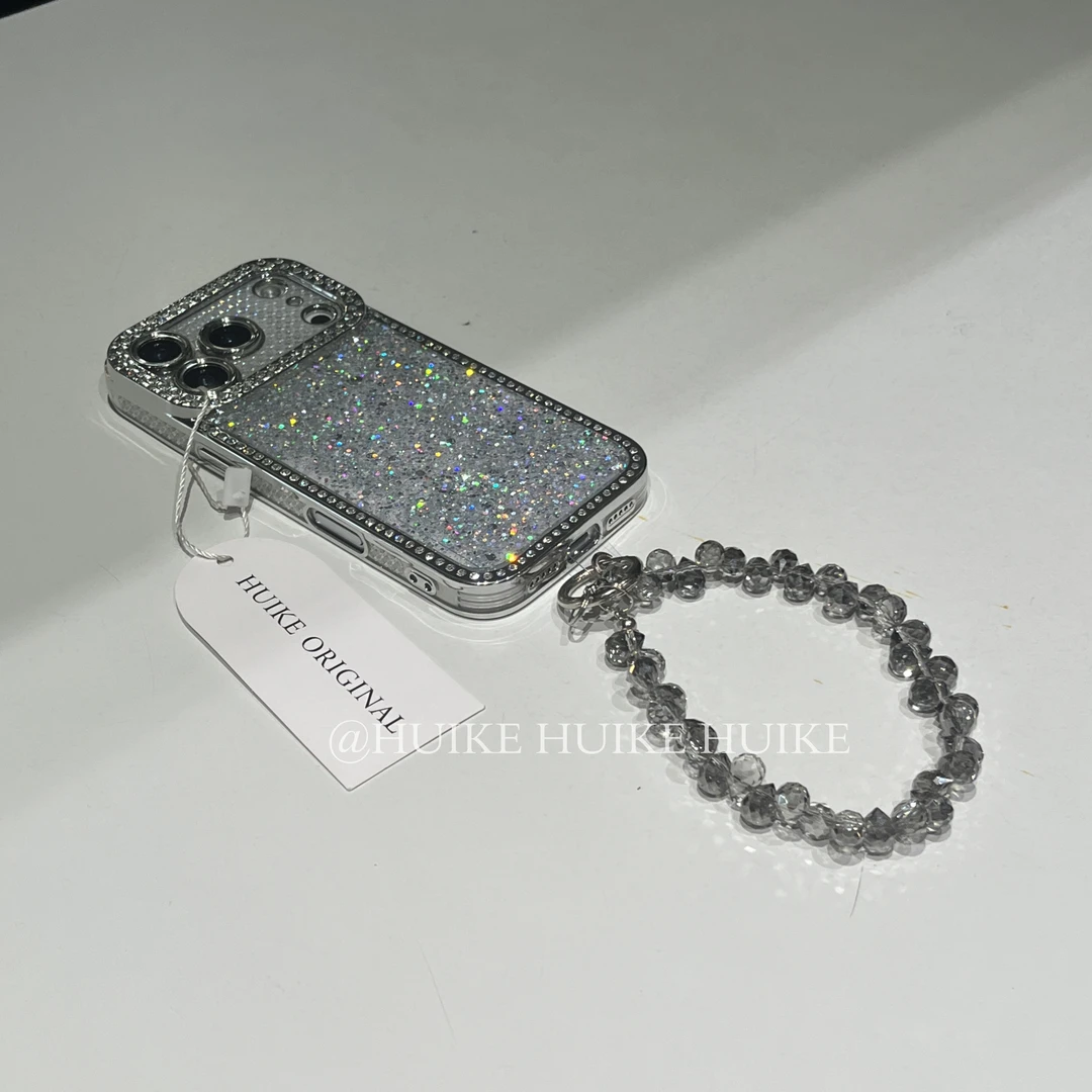 高级气质镶钻闪粉适用17苹果16手机壳iphone15/14/13/12promax女