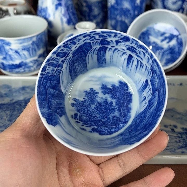 申***秋瓷片景德镇全手工手绘陶瓷