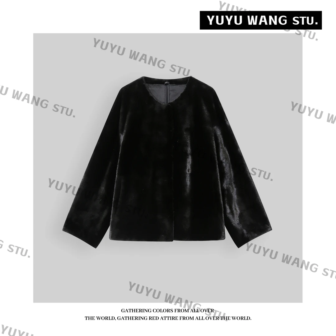 YUYU WANG 【宝嘉美】进口宝嘉美~本黑貂皮大衣水貂皮草外套短款