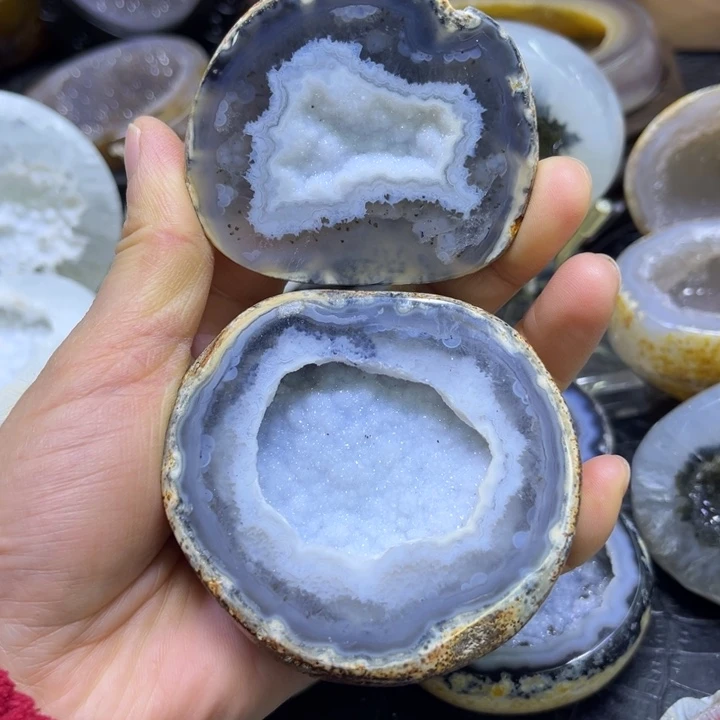 珠宝半成品水晶未镶嵌雪景盆