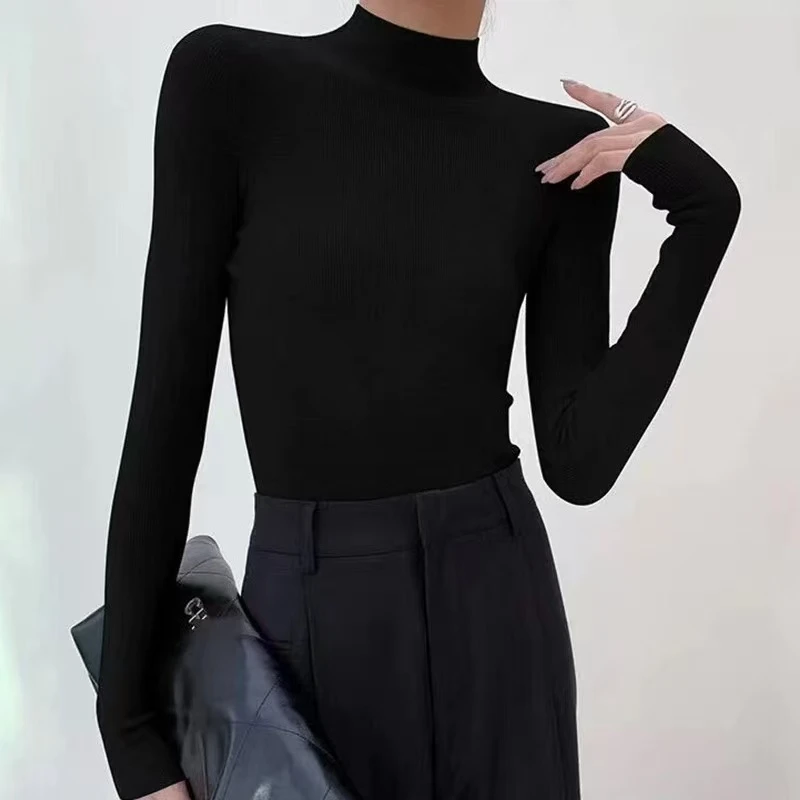 【 西西穿搭】秋冬款100羊毛宽松时尚气质半高领百搭长袖上衣D2140