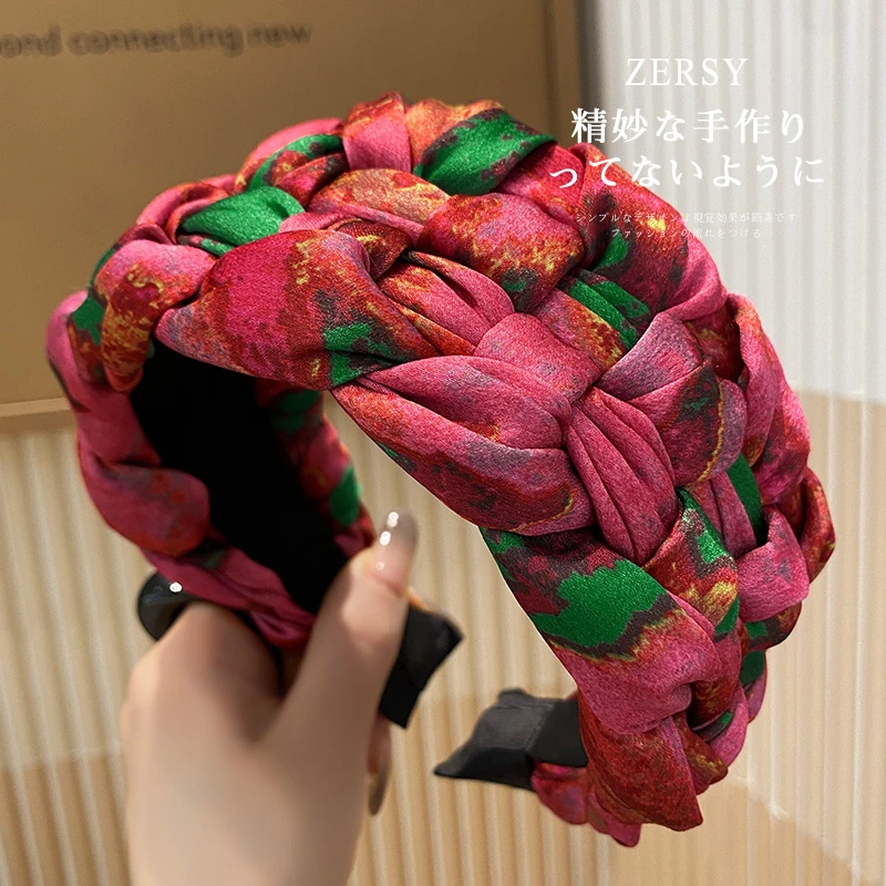 2025新款发箍编织高级发卡时尚高颅顶宽边发捆洗脸压发头箍女发饰