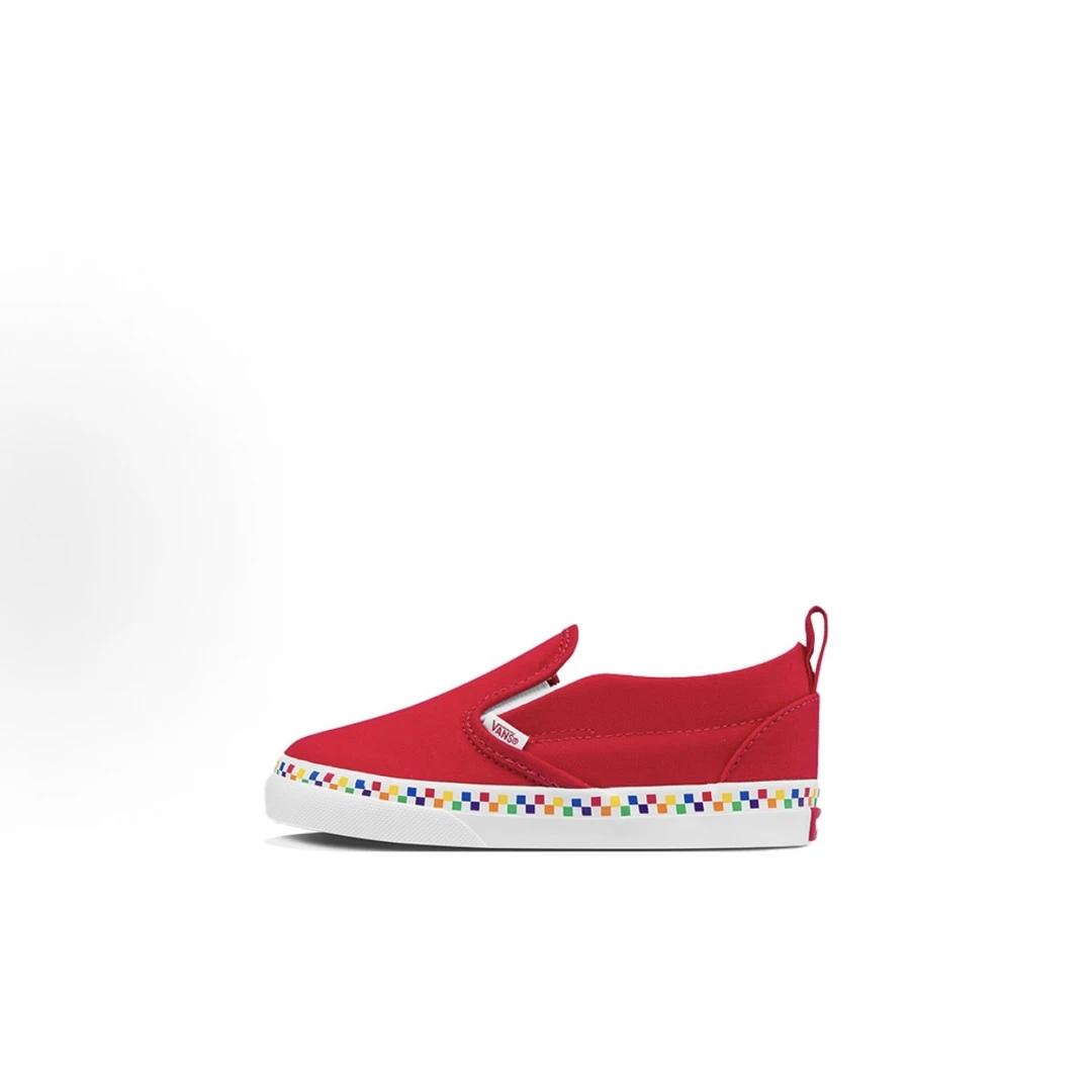 【童鞋17】Vans slip-on时尚潮流红色一脚蹬低帮儿童鞋VN000UBSABT