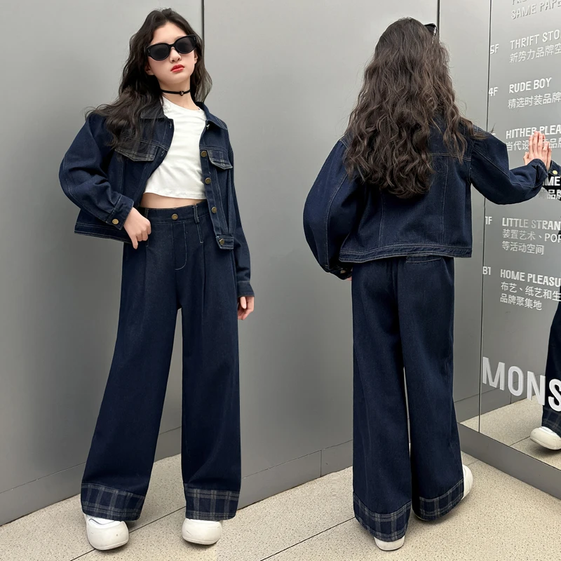 女童春秋牛仔套装2025新款儿童洋气韩版宽松休闲两件套中大童时髦