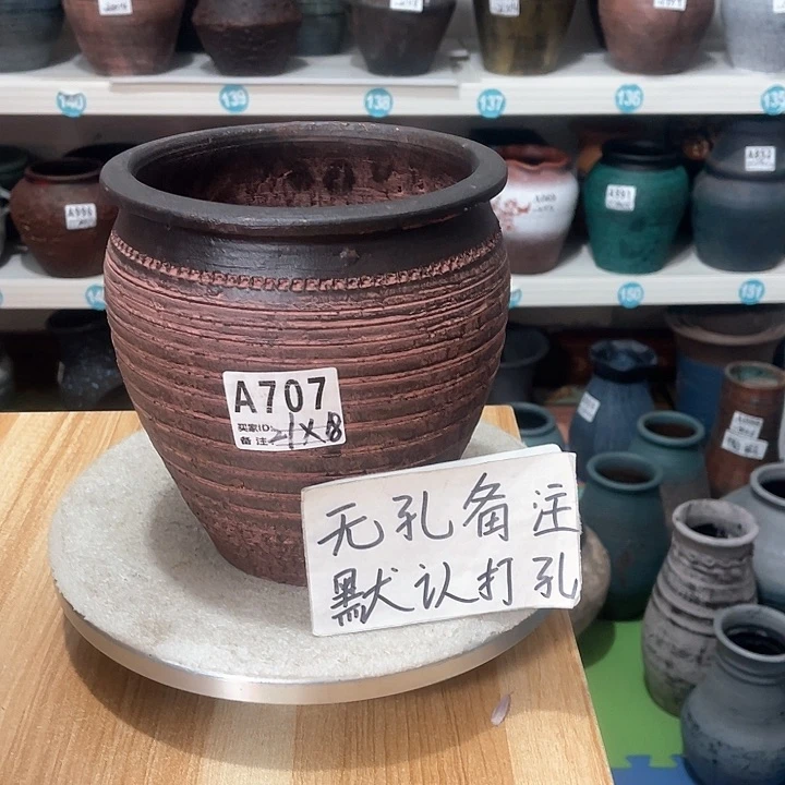 红陶手工制作工艺花盆