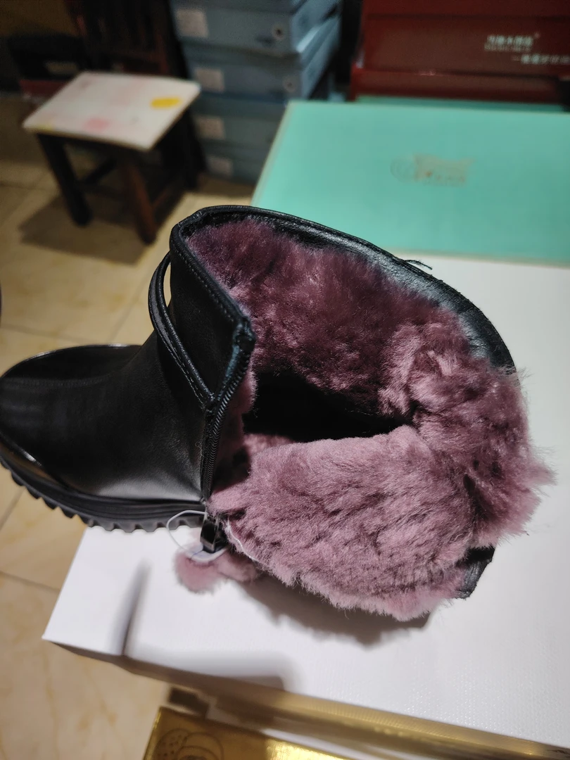 雪地不倒翁真皮精品女靴