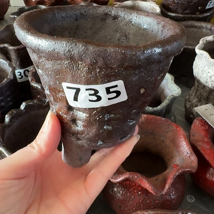 内口9.5高10粗陶手工制作