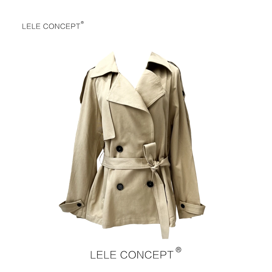 LELE CONCEPT丨【如一】时尚设计师款四扣布片腰带风衣Y0561