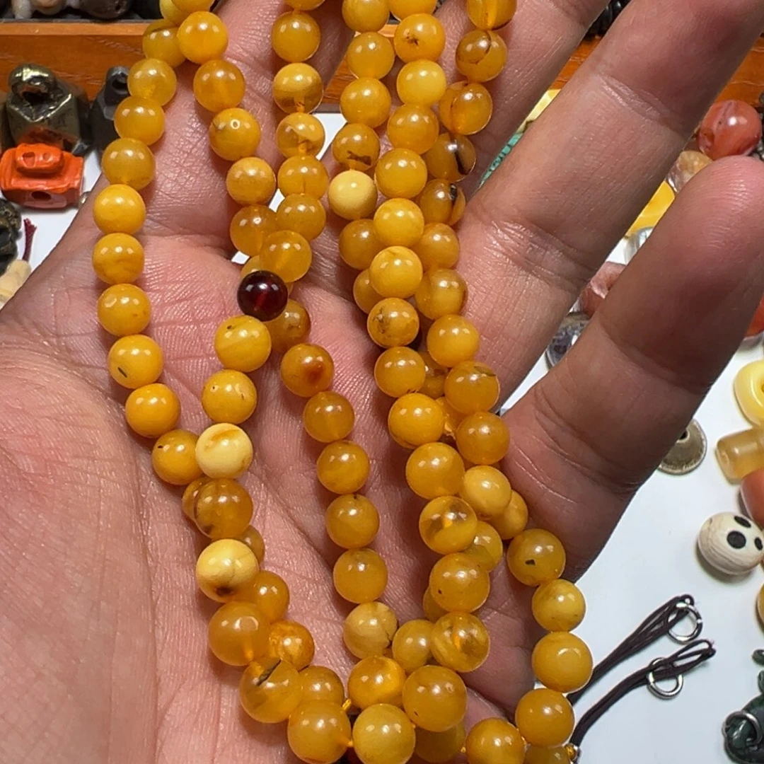 颈饰玻璃墨白藏传出品34