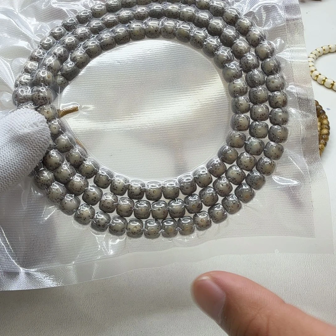 星月菩提吊坠17灭世糯冰月留白针尖星8左右桶108