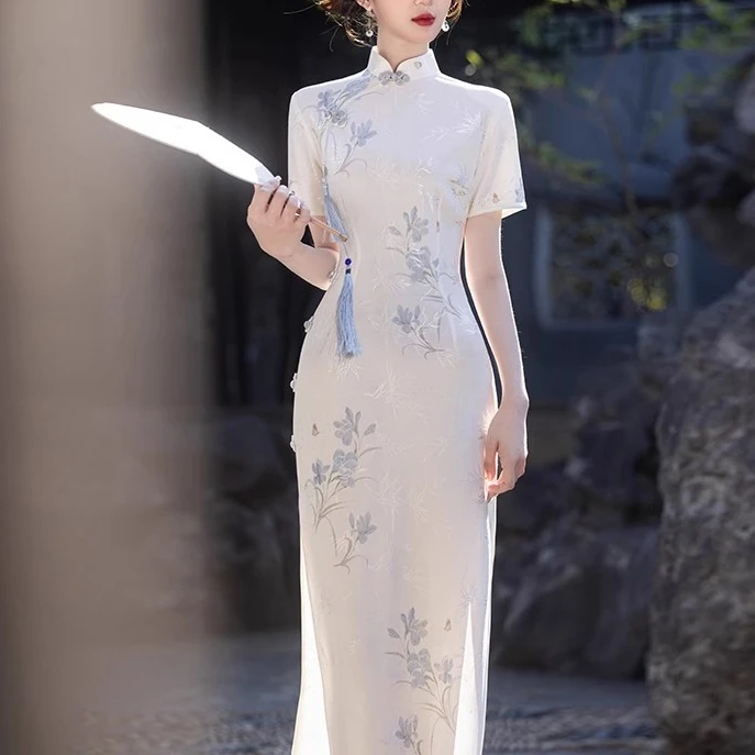 绝美旗袍新中式订婚日常可穿2025新款高端气质印花改良年轻款少女