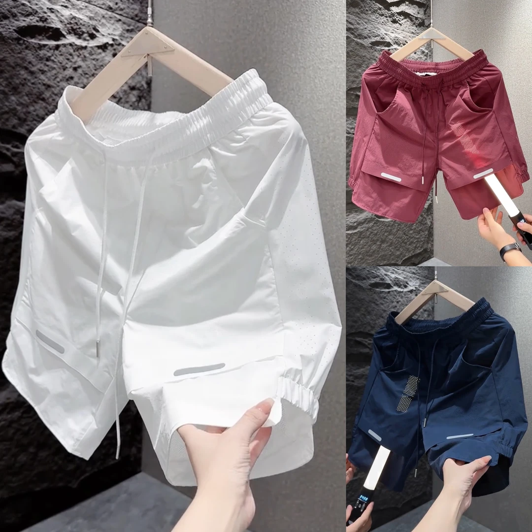 夏季爆款透气网孔休闲运动短裤男款夏季高级感薄款时尚速干五分裤