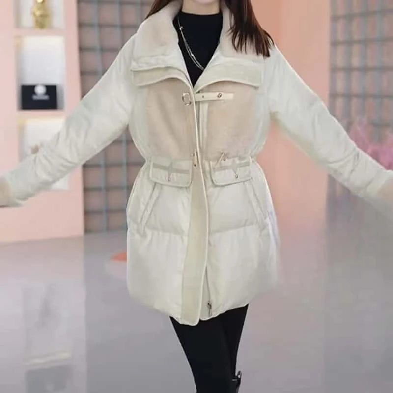 2024冬季新款高端轻奢白鸭绒时尚洋气修身显瘦保暖厚款羽绒服外套