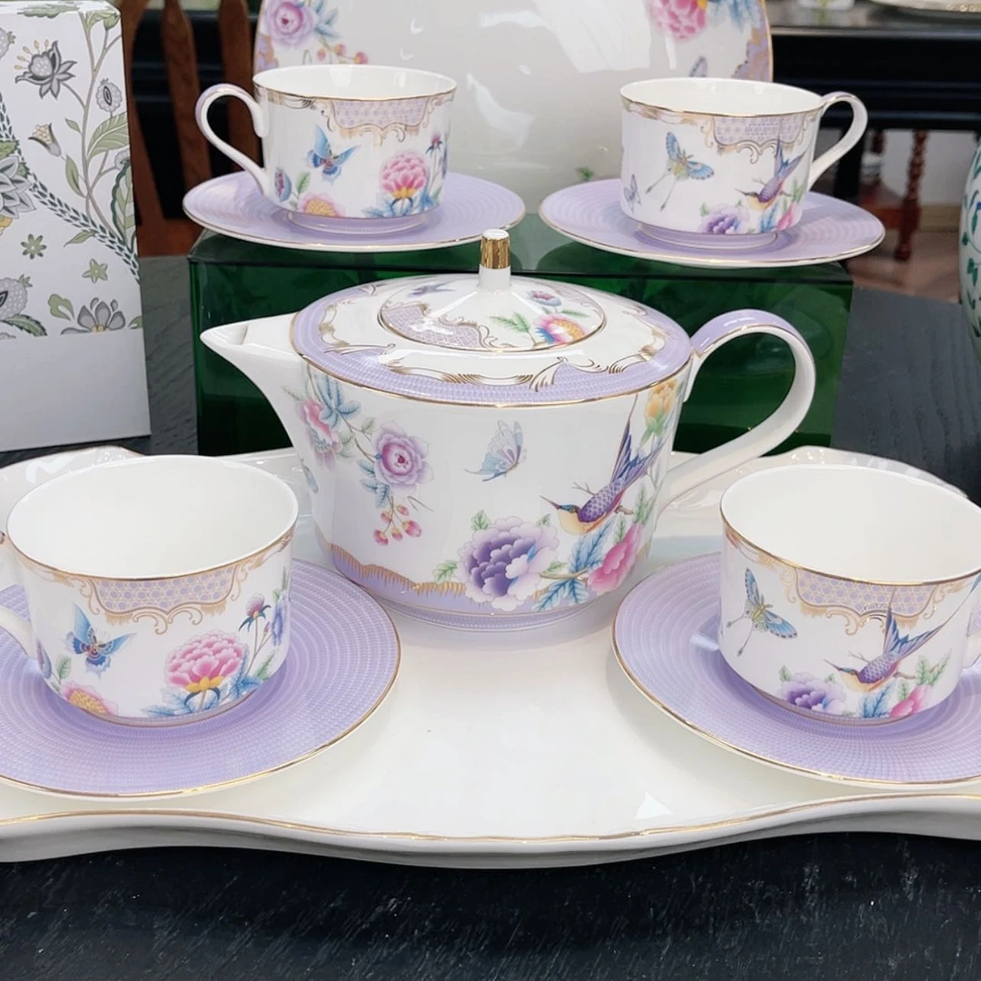 【闪购商品】瓷片一壶四杯—————————