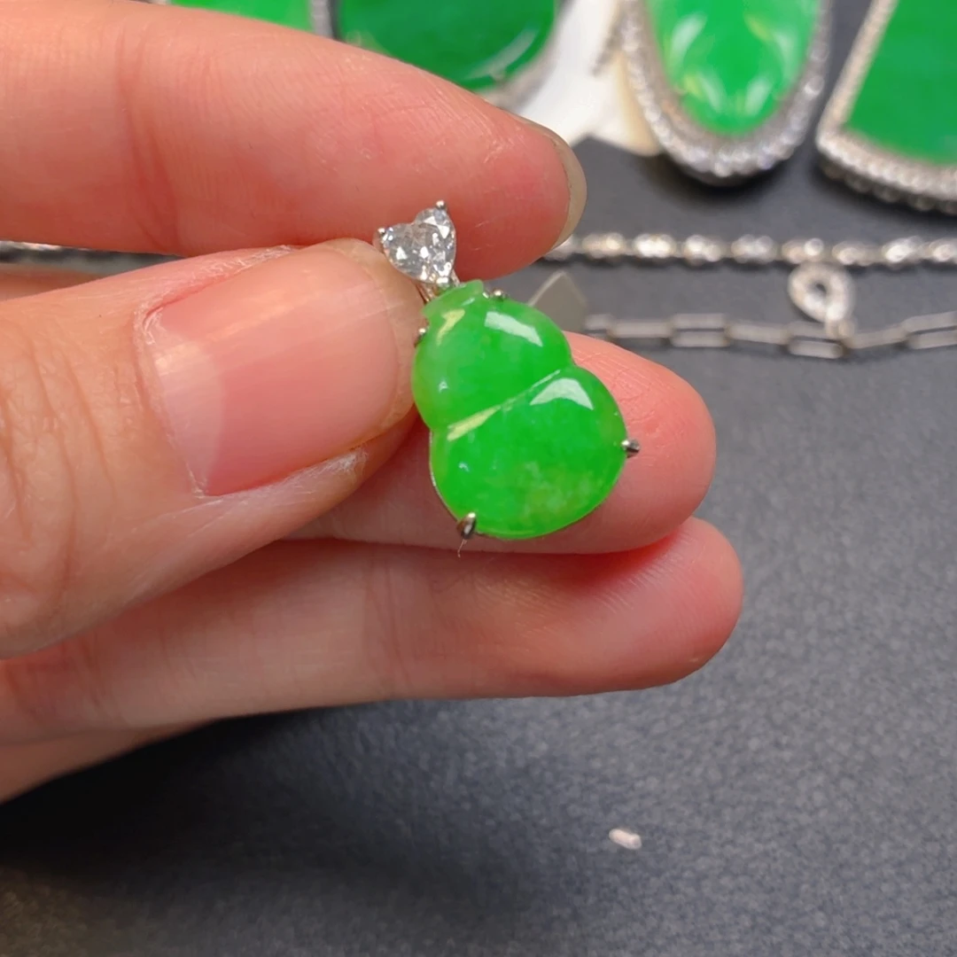 翡翠银S925镶嵌吊坠(不含链)