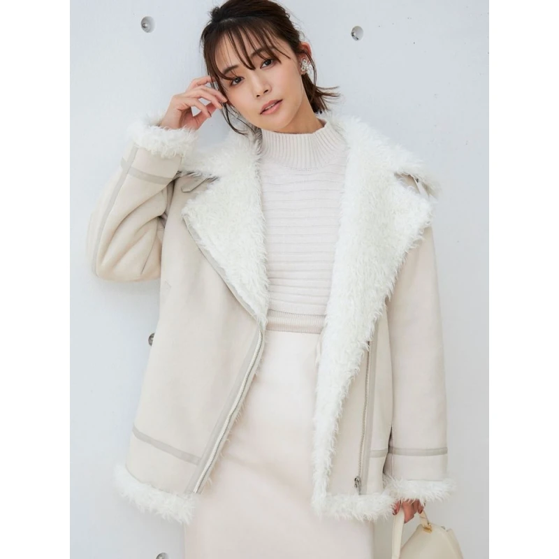 【Yumiko】M 秋冬上新 时尚百搭皮毛一体毛绒飞行员夹克