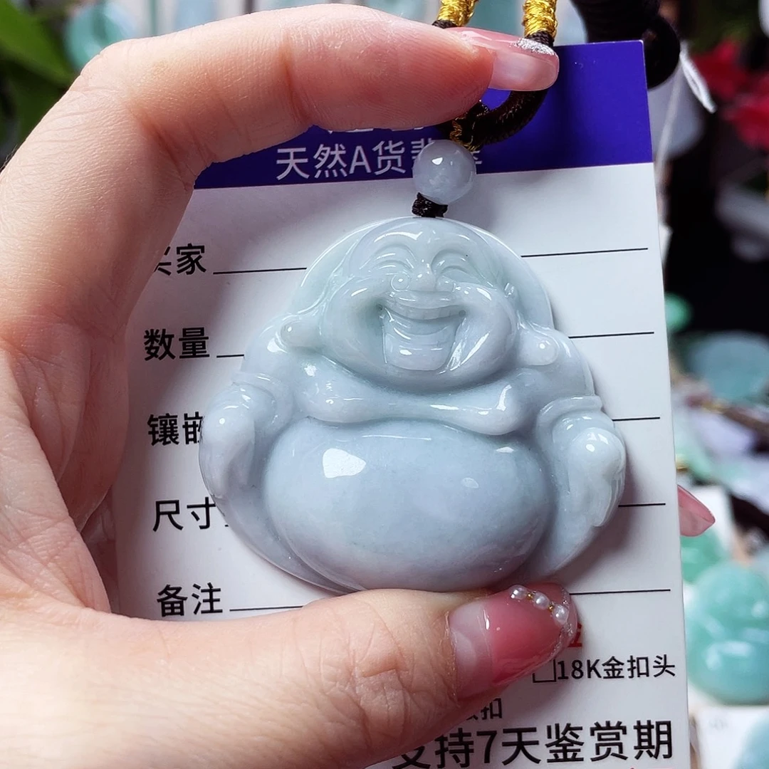 翡翠未镶嵌颈饰佛公02