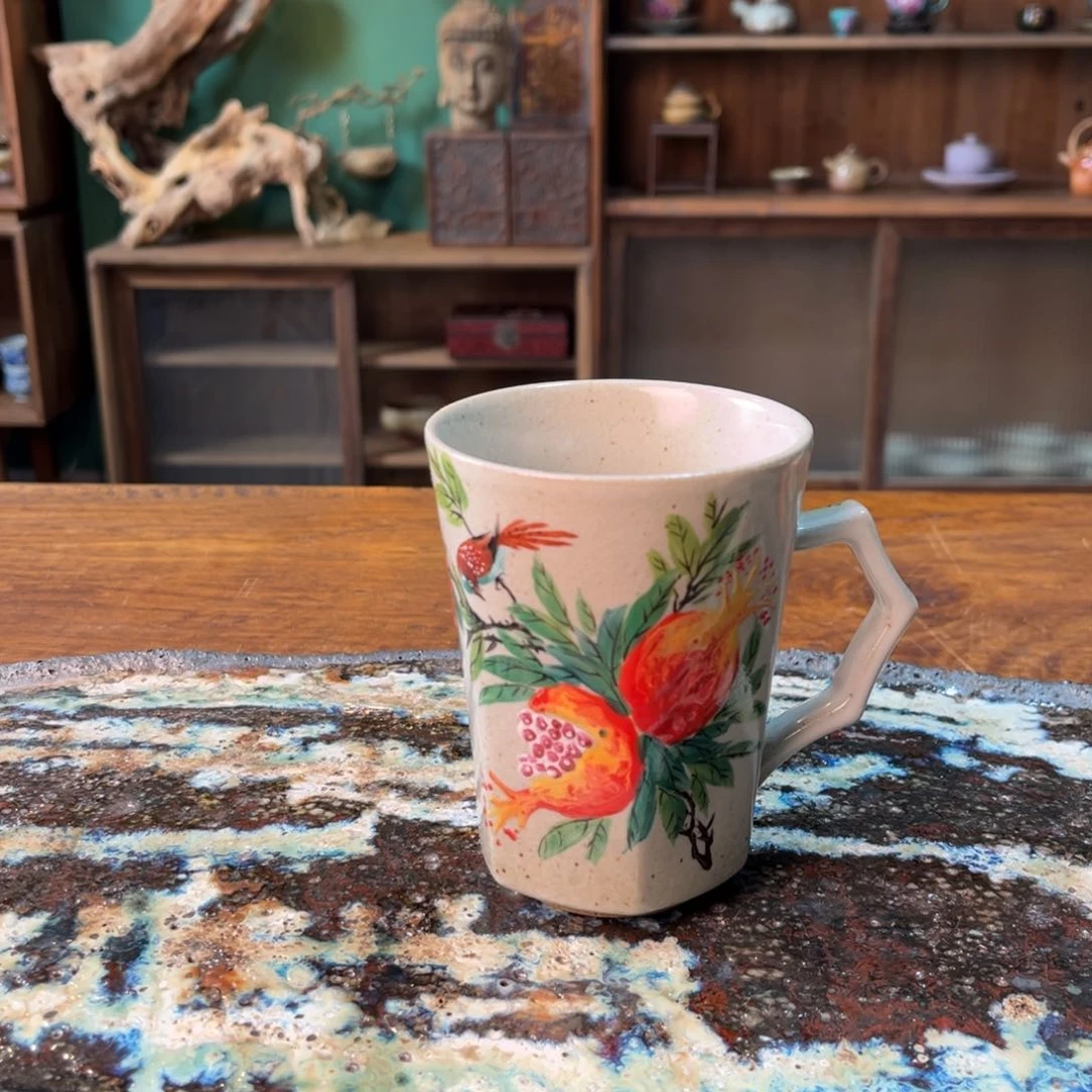 杯柴烧手工手绘陶瓷