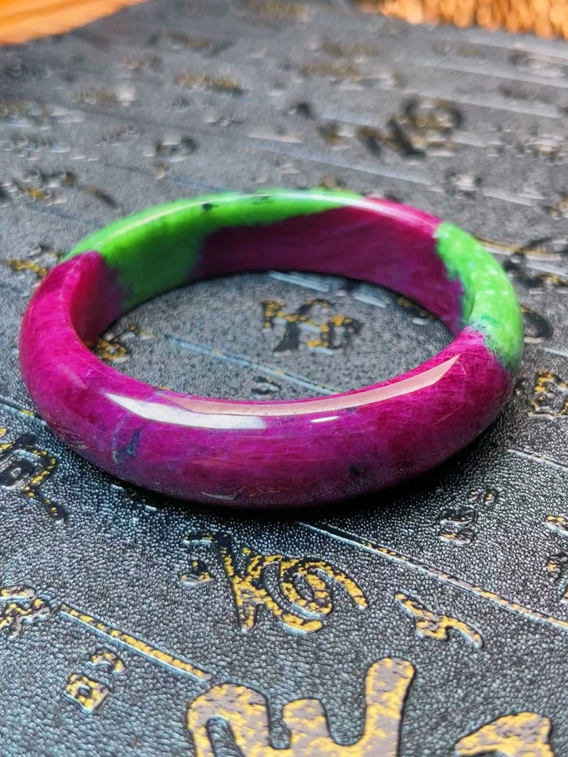 如愿四宝  天然原矿无烧红宝石手镯@多样性发其一