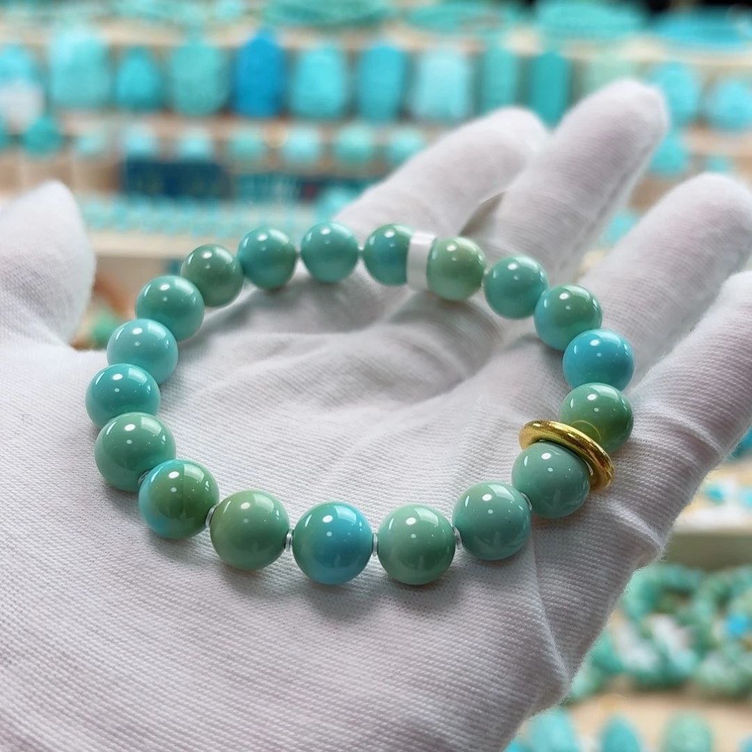 绿松石18K金镶嵌珠宝奇石