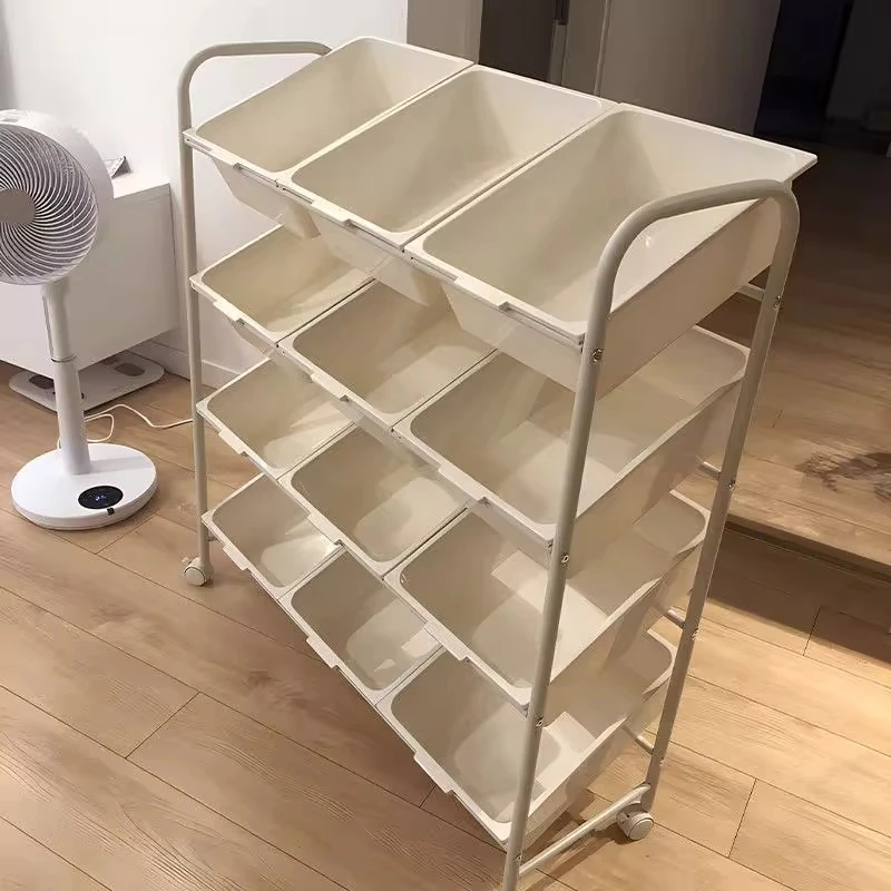儿童玩具收纳架移动宝宝置物玩具架分类整理箱多层家用储物柜铁艺