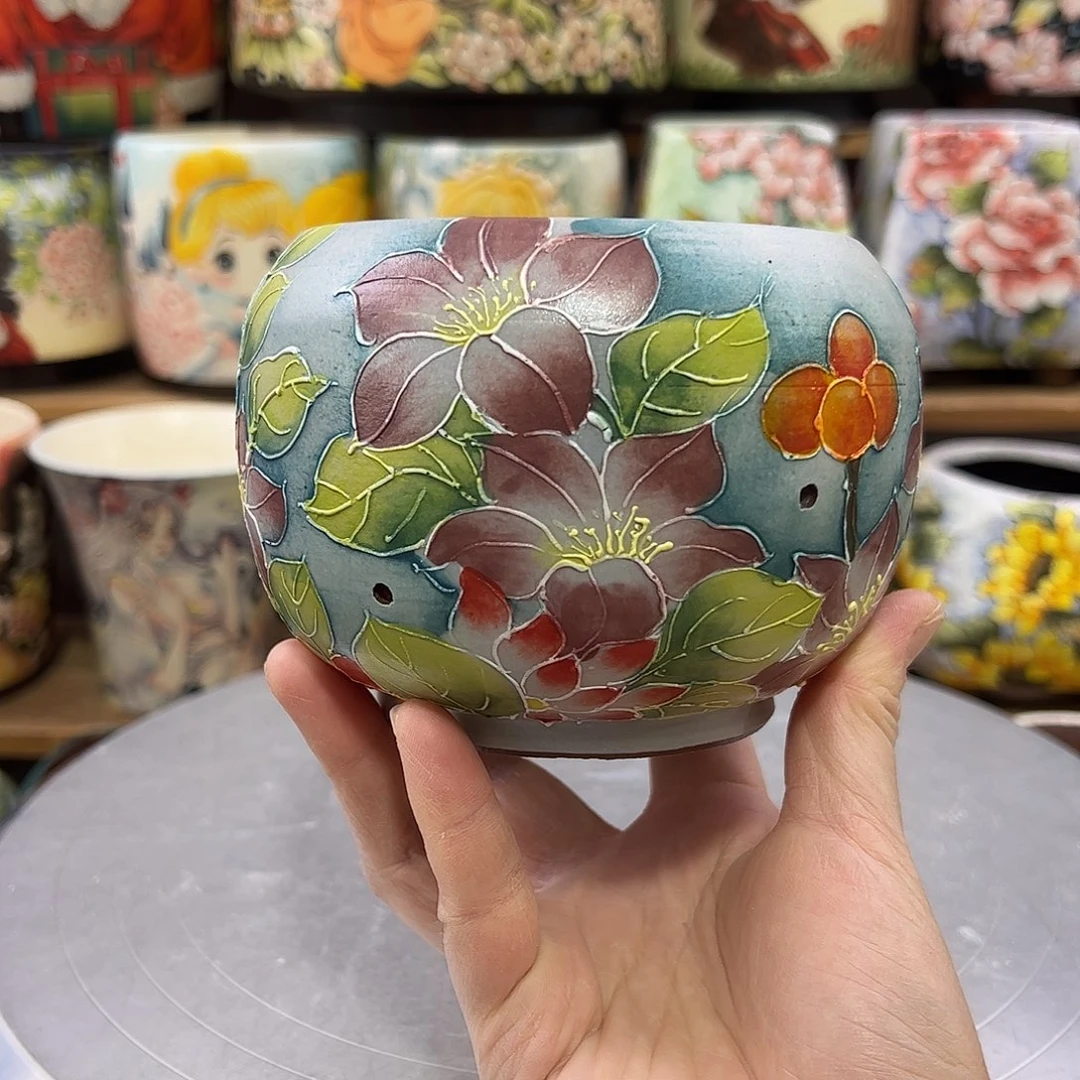 景德镇炫彩手绘口9高9