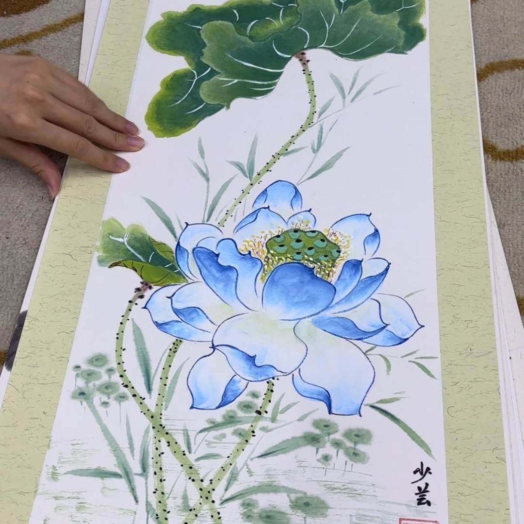 国画郑少云卡纸花鸟艺