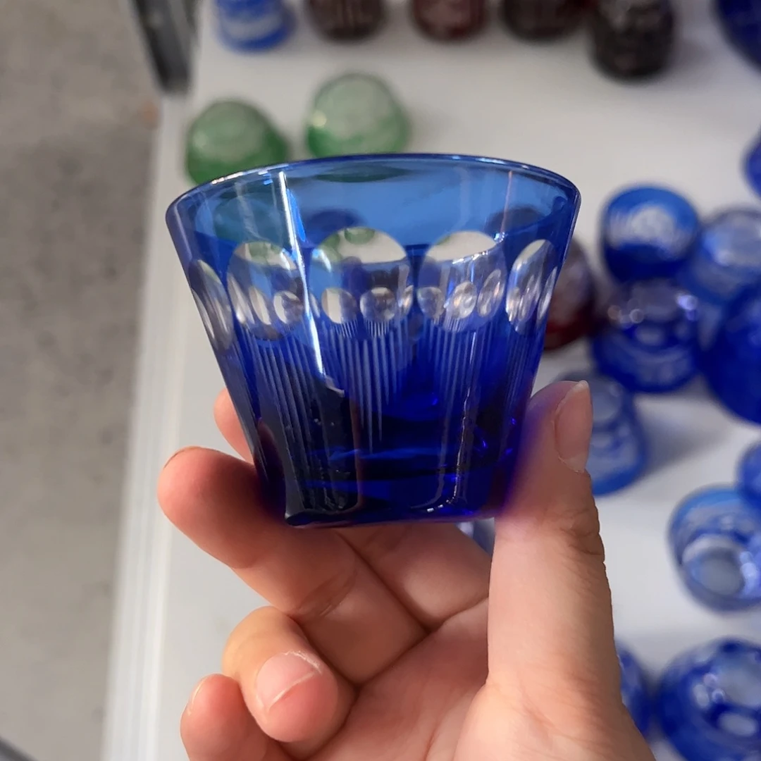 老***黄水晶玻璃高脚款微瑕一个